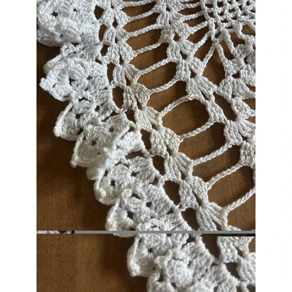 Vintage Large‎ Crochet Doily Pineapple Stitch Pattern Retro GrandmaCore